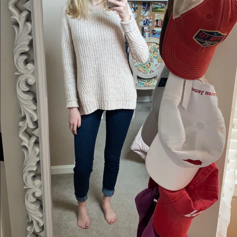 blush pink sweater